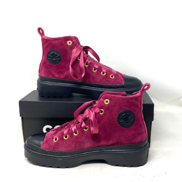 Converse Chuck Taylor Lugged Lift Platform Shoes Women Kids Velvet Berry A05442C - Picture 4 of 11